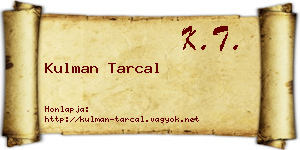Kulman Tarcal névjegykártya